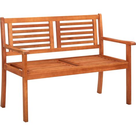 Gartenbank 2-Sitzer 120 cm Massivholz Eukalyptus