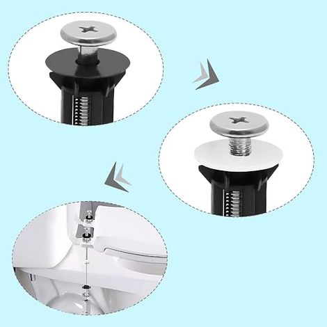 Toilet Seat Screws and Bolts, Replacement Kit, Quick Release Hinged Fixing Kit, Stainless Steel Installation (1/4)