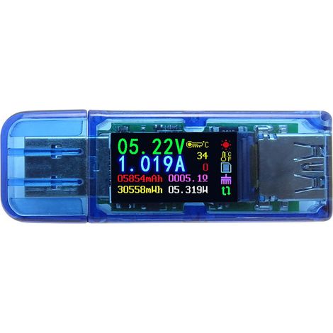 Testeur USB, AT34 USB 3.0 Couleur LCD Voltmètre Ampèremètre Compteur de Courant Multimètre Chargeur USB Testeur