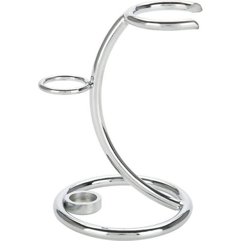 Support de rasoir et blaireau en métal, support de rasoir durable, ensemble d'outils de rasage professionnels, design incurvé, 2 en 1 pour hommes, pour la maison et les voyages, argent (1/4)