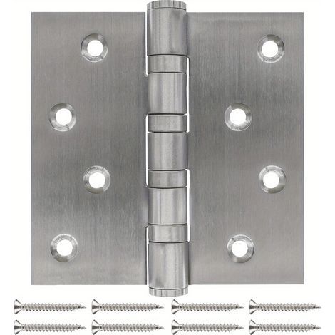 Stück hochbelastbare 10,16 cm Edelstahl-Vierkant-Ecklagerbänder, gebürstetes Nickel-Satin-Finish, für Innen-/Außenschwingtüren und -tore (1/4)
