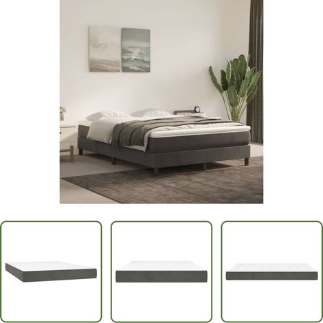 Sommeil profond - Matelas de lit à ressorts ensachés fermeté moyenne Gris foncé 140x190x20 cm (1/5)