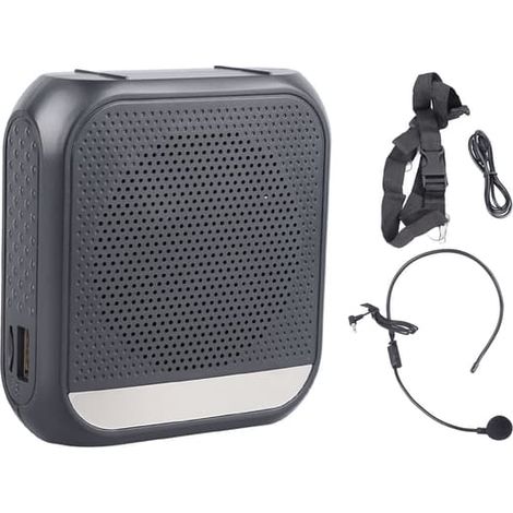 Amplificateur vocal rechargeable avec écran, portable, à porter à la ceinture, avec microphone intégré pour l'enseignement. (1/5)