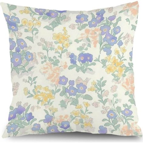 Taie d'oreiller fleurs vintage, décoration maison intérieure,45×45cm (1/5)
