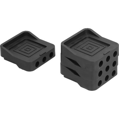 4 pièces/Vente de pieds anti-vibrations carrés, empilables et réglables en hauteur en caoutchouc pour machine à laver, pieds de table, pieds d'armoire, pieds d'appareil électroménager. (1/5)