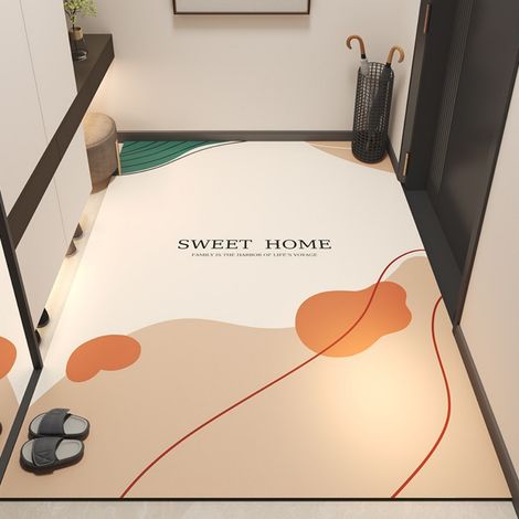 LAN Brise printanière et brise légère - Format vertical 4060cm (cuir) Tapis de sol en cuir imperméable et résistant à l'huile, lavable et facile d'utilisation, adapté à un usage domestique, y compris  (1/5)