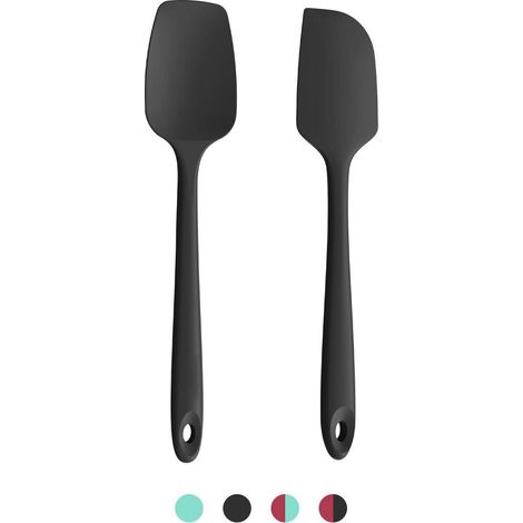 Silikon Schaber & Löffel Set, 315°C hitzebeständig, 2-teilig, Schwarz