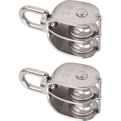 Zweiteilige M25-Edelstahl-Doppelrolle, 150 kg Doppellagerblock, drehbare Scheibe mit Lager, Schwerlast-Heberolle (1/5)