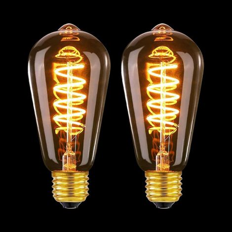 Lot de 2 Ampoule E27 Vintage LED, 6W, 2700K, Dimmable, Blanc Chaud (1/5)