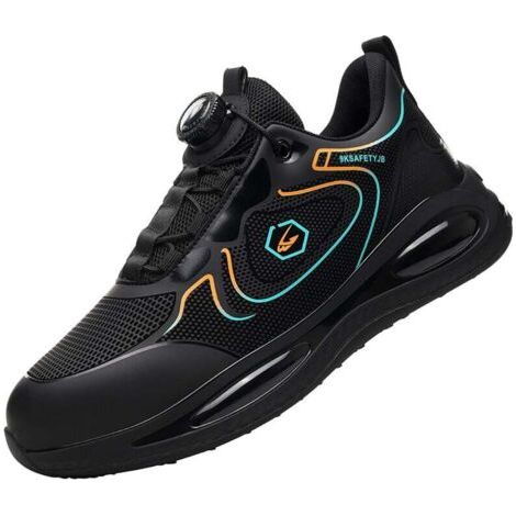 Chaussures de sécurité Chaussures de travail pour hommes Chaussures de sécurité à boutons rotatifs. Chaussures de travail antichocs et anti-crevaison pour chantiers de construction. -44