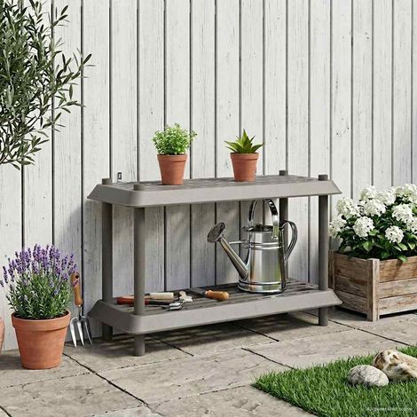 vidaXL Unité de rangement 2 niveaux 100 x 40 x 55,5 cm PP Gris clair (1/5)
