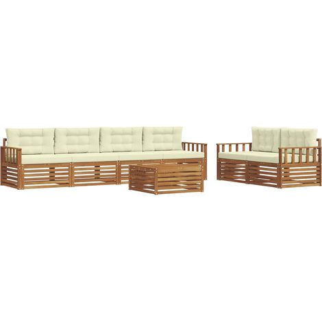 Outdoor Sofa Set 7 pcs Natural and Cream vidaXL (1/5)