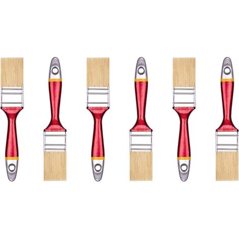 HARDY WORKING TOOLS Pennellesse Set 6-sezioni, 6 pezzi – 35 mm Larghezza, Pennello Set con manico in legno, Pennello di verniciatura Serie 33, 6PCS, Pennellessa kit A0200-330615 (1/2)