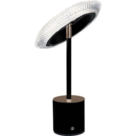 L'Arcolaio Lampada Led Kristal Cerchio D 14 Cm H 39 Cm Nera
