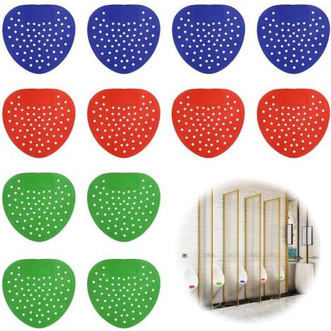 Packung mit 12 universellen, duftenden Urinalsieben für Urinale. Beseitigt unangenehme Gerüche und eignet sich für öffentliche Toiletten in Hotels, Einkaufszentren, Schulen usw. (1/4)