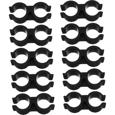 CCYKXA10pièces Clips De Fixation Double pour Manche De Balai Et Pelle à Poussière Support De Manche pour Balai Et Râteau Accessoires De Rangement Ménager