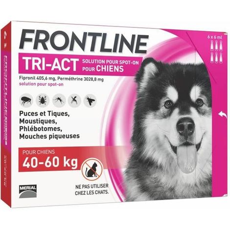 Frontline Tri-Act Cani 40-60 kg - Frontline Tri-Act Cani 40-60 kg - Confezione Da 3 Pipette, Any