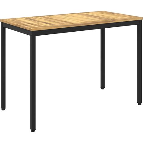 Table de dîner de jardin Blanc et noir 108,5 x 55 x 75 cm vidaXL