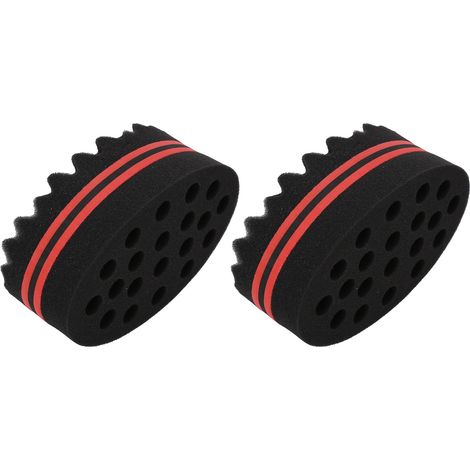 Lot de 2 éponges à boucler double face à 22 trous pour cheveux ondulés, outils de coiffage pour salon de coiffure à domicile. (1/5)