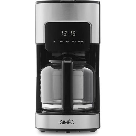 Caffettiera a filtro da 15 tazze programmabile nera e inox - Slim - Cfp210 - Simeo