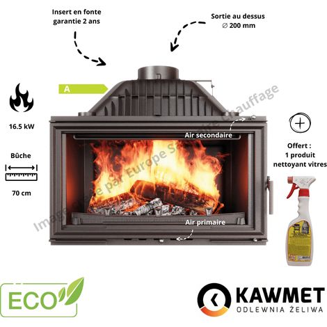Insert à bois fonte W15 16,3 KW ECO WR KAWMET