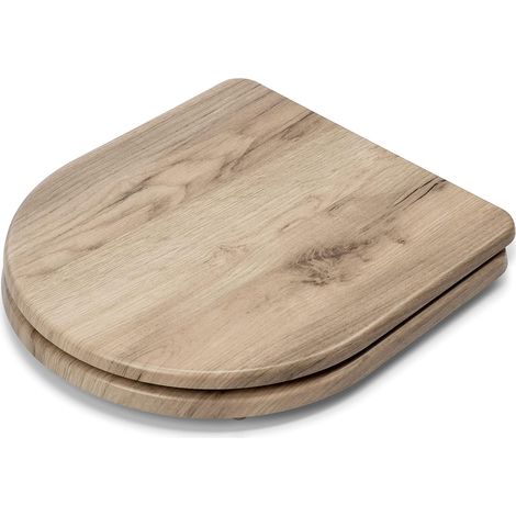 Croydex Varese Wood Flexi-Fix D-Shape Seat Grey Oak Effect (1/5)