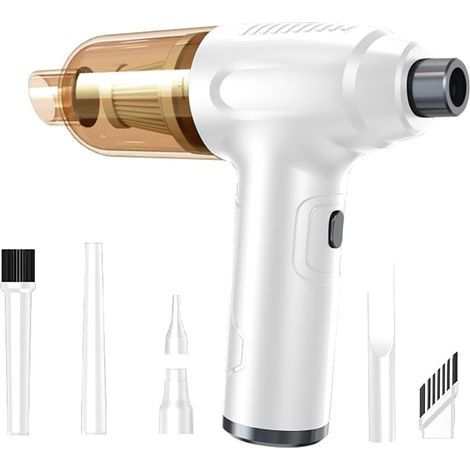 Souffleur électrique, Aspirateur 2 en 1 for Voiture, Maison, Double Usage, Multifonctionnel, Usage Quotidien, sans Fil,Souffleur d'air Compact(White)