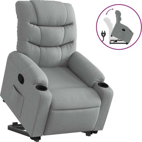 Maison Exclusive - Relaxsessel mit Aufstehhilfe Hellgrau Stoff