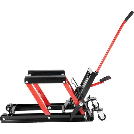 Élévateur hydraulique de moto, capacité de charge de 680 kg, goupilles de sécurité à 3 positions, ROUGE (1/2)