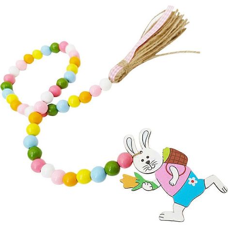 Guirlande de perles de Pâques en bois, 5 pièces, pour la décoration intérieure (1/5)