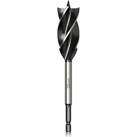 Professional 28mm x 165mm Wood Drill Bit with Self-Feeding Pilot Tip, 1/4 Inch Hex Shank Drill Bit for Woodworking (1/5)