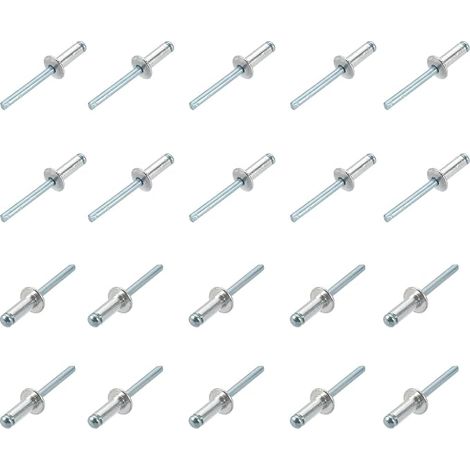 20pcs 6mm x 16mm Blind Rivets Aluminium/Steel Silver Tone (1/5)