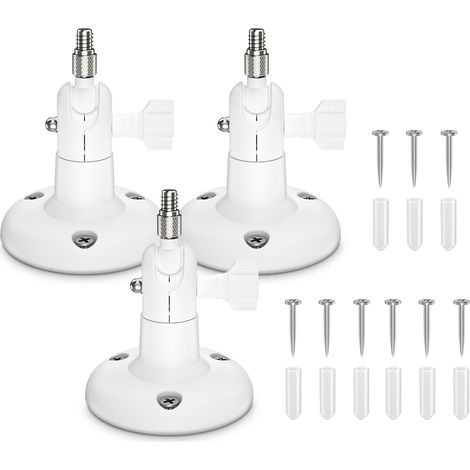 Paquet de 3 supports muraux réglables pour ARLO HD/ARLO PRO/ARLO PRO2/ARLO GO/ARLO ULTRA/WYZE CAM PAN, support de montage de caméra domestique, sécurité extérieure et intérieure, blanc (1/5)