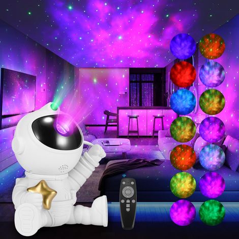Astronauten-Sternenhimmel-Projektor, 360° verstellbare Sternennachtlampe mit Nebel und Fernbedienung – Zimmerdekoration – Weiß (1/5)