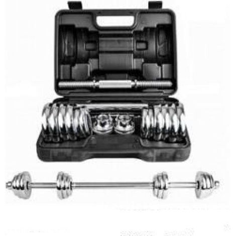 TRADE SHOP - Set Maniglie Manubri Dumbbell Bilanciere 30kg Regolabile Body Building Palestra -