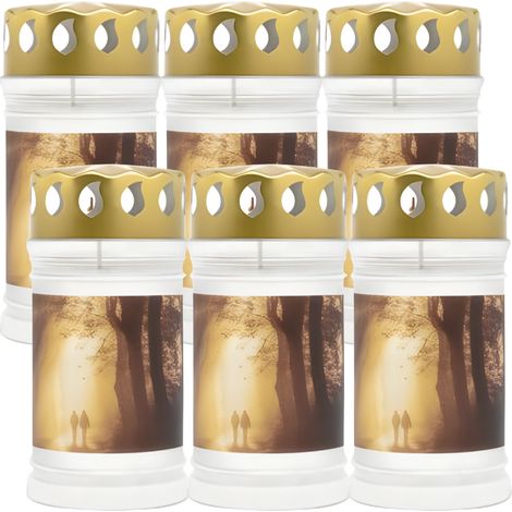 Farol Bolsius Flooded Candle Autumn Walk con tapa metálica, 72 cm de alto, 6 unidades. (1/5)