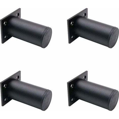 RHG 4 Pieds De Meubles Réglables Noir Mat , En Alliage D'aluminium 38x80 Mm, Pieds De Meuble Tv Pour Table Basse D'armoire, Pied De Support Pour Canapé De Meuble