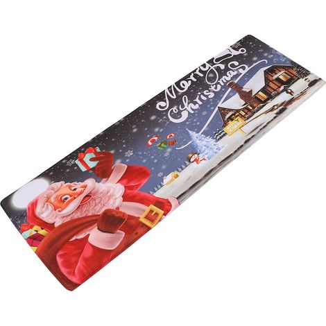 Tapis de porte en flanelle à motif Père Noël, antidérapant, pour la décoration intérieure (1/5)
