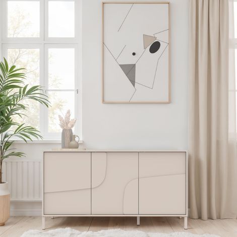 Buffet moderne 3 portes 155cm beige EROS (1/5)