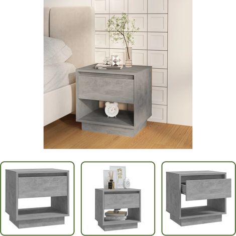 vidaXL Holzwerkstoff - Nachttisch Betongrau 45x34x44 cm Holzwerkstoff (1/5)