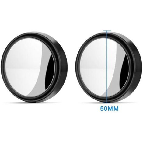 2 specchietti retrovisori esterni girevoli a 360° per l'individuazione dell'angolo cieco - HD grandangolare con adesivo 3M, regolabili (neri)