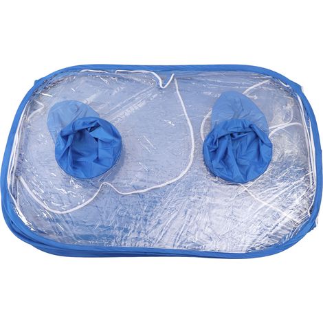 Boîte de rangement pour fruits et légumes à 2 compartiments pour réfrigérateur, idéale pour les oignons, le gingembre et l'ail (bleu).