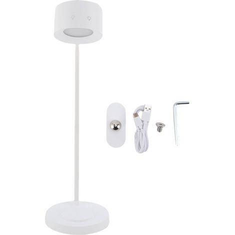 Lampe de bureau avec chargeur sans fil, design magnétique blanc, éclairage LED tactile dimmable, batterie 2000mAh rechargeable pour lecture et travail (1/5)
