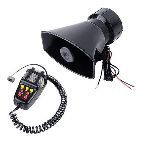 12V 7 Tons Son Voiture Sirène Corne Haut-Parleur de Sirène Voiture Micro PA Système Voiture Amplificateur Alarme Sirène Klaxon Corne Air Mégaphone (1/5)