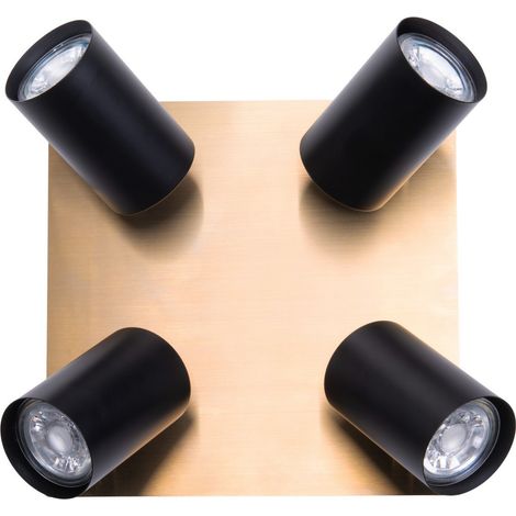 Deckenlampe Spotleuchte Wohnzimmerleuchte schwarz gold Strahler schwenkbar GU10 (1/5)