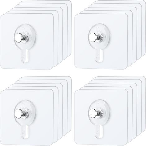 Pack of 20 Adhesive Picture Hangers Without Drilling, Frame Hangers Wall Mounting, Adhesive Frame Hangers Hooks for Hanging Photo Frames, Photos, Paintings (20)