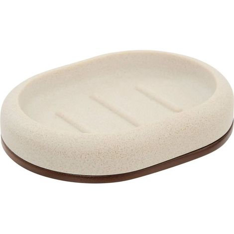 Porte-Savon en Résine "Argiléo" 13cm Beige (1/2)