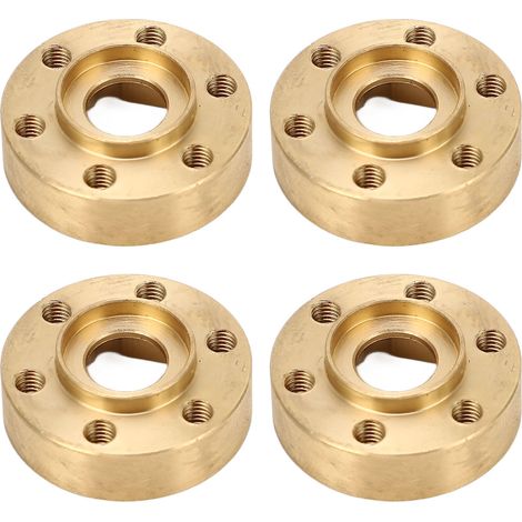 Quatre adaptateurs hexagonaux de roue RC, 1,9/2,2 pouces, poids de roue élargis en laiton résistant à la rouille, adaptés aux crawlers RC, 9 mm/0,35 pouce. (1/5)