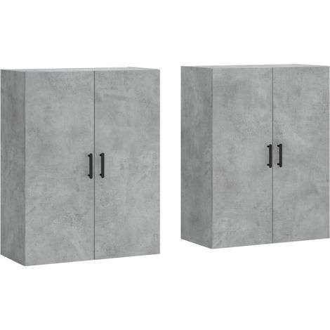 Armario de pared 2 unidades gris hormigón 69,5x34x90 cm vidaXL (1/5)