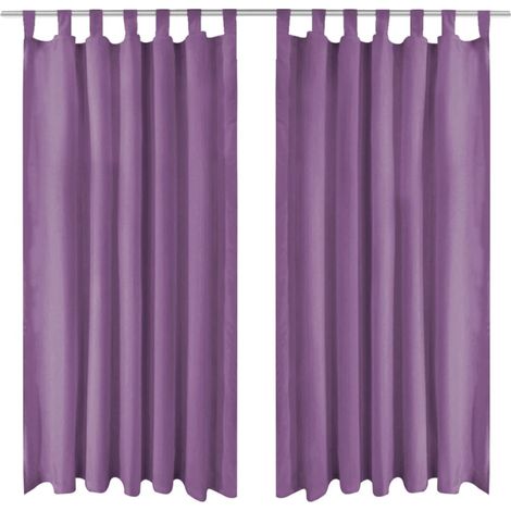 2 Pz Tende in Micro Raso con Passanti 140x225 cm Lilla vidaXL